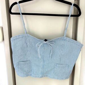 American Eagle Railroad Stripe Corset Top